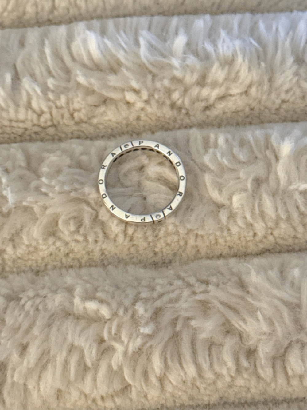 Pandora Silver Logo Band Ring - Silver